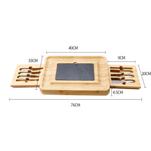 40 BY 33 CM LARGE CHEESE BOARD TRAY WITH 12 CHEESE UTENSILS BAMBOO CHARCUTERIE BOARD SERVING TRAY CUTTING BOARD PLATTER PERFECT GIFT