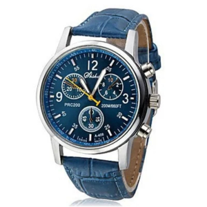 New Mens Leather Strap Watch Decoration Three Eyes Casual Fashion Quartz Watch Sport Watch