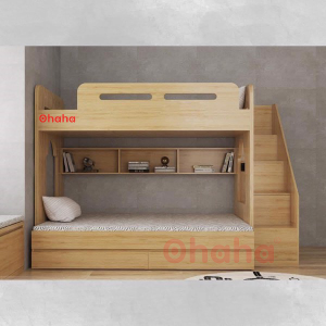 [ Freeship HCM ] [ Trả góp 0%] [ Clip thực tế] GIƯỜNG TẦNG THÔNG MINH HIỆN ĐẠI OHAHA KÈM CẦU THANG HỘC - GTHĐ008