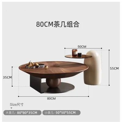 Italian minimalist circular coffee table light luxury modern combination minimalist living room small apartment home use senior creative designer