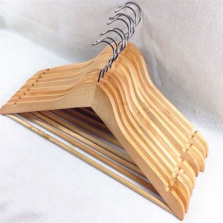 T888 ไม้แขวนเสื้อไม้（6ชิ้น/12 ชิ้น）45cm 🚚พร้อมส่ง | Lazada.co.th