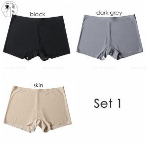 Joe Sir 3PCS/Pack Boy Leg Panty For Women Yoga Cycling Shorts Seamless Boxer Shorts Thin Ice Silk Underwear Safety Panties Boxers Lingerie