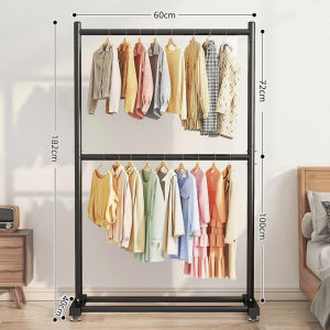 2 Layer Metal Clothes Rack Hanger Drying Rack Indoor Outdoor Hanger Rack Stand Coat Hanger Laundry Rack 双层晾衣架