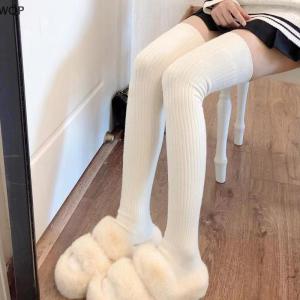 [WQP Fashion Store] COD Jewerry 1Pair New Women Winter Warm Thicken Thermal High Stockings Soft Casual Solid Color Thigh Stockings Home Snow Boots Floor Knee Socks