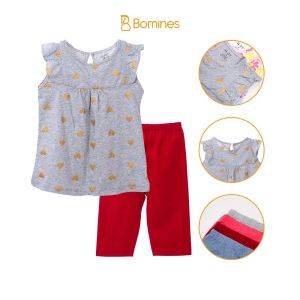 Đồ bộ bé gái tay cánh tiên kèm quần legging BOMINES vải cotton mềm mát DOBOTAYCANHTIEN