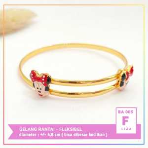 Nice Jewelry Gelang anak karakter lucu lapis emas gold BA 005 (bisa dibesarkecilkan)