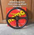 MOMO Deep Dish Style Steering Wheel Blue Ring 35cm. 