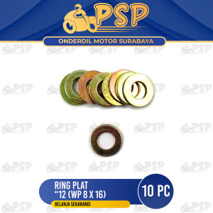 Ring Plat "12 (WP 8 X 16) Harga Per Pak Isi 10 - Reng Plate Pelat Washer Kunci 12 Diameter 8mm x 16