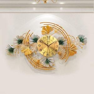 Walldecor Berkah Hiasan Jam Dinding Besi 100x50 Wall Dekor Nordic Daun Bunga Leaf Gingko Modern