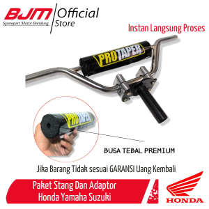-ADR- PAKET STANG PLUS  ADAPTOR DAN BUSA STIR TEBAL STANG TRAIL DAN DUDUKAN ADAPTOR HONDA YAMAHA