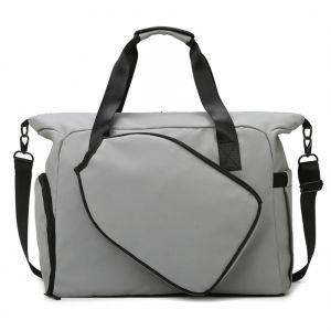 JUTBONG Nylon Pickleball Racket Shoulder Bag Large Capacity with Shoe Compartment Pickleball Handbag Multifunctional Adjustable Strap Pickleball Paddle Bag Outdoor Sports