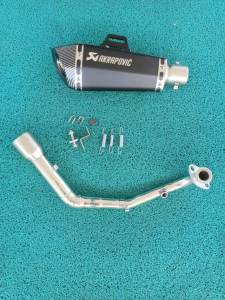 Adv 160 stainless elbow on Akrapovic hexatip with stainless