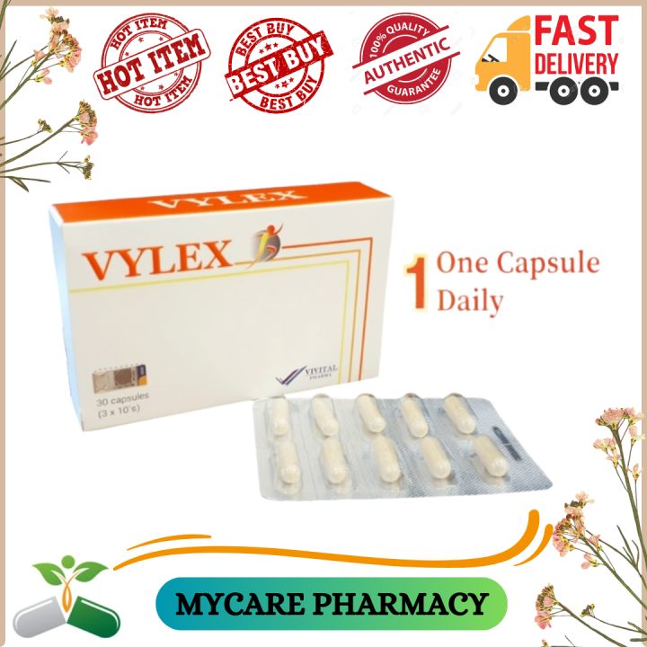 Vylex Capsule 30's For Joint Pain, Stiffness Sakit lutut (Undenatured collagen, Aflapin, sodium hyaluronate)