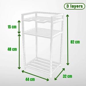 Water Jug Stand Gallon Rack Mineral Water Container Rack Bottled Water Metal 2 /3 Layers With Anadditional Layer Water Tank Bracket Water Container Bracket Stainless Steel Removable&Adjustable Heavy Duty Kitchen Organiser Shelf stackable organizer