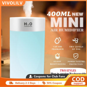 LVYIMAO 【2-3 Days Delivery】400ml Ultrasonic Humidifier Air Purifier Diffuser Humidifier For Aroma In Home Office Car LED Light Aromatherapy Essential Oil Diffuser