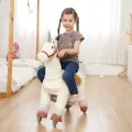 3-6 Years Kids Rocking and Walking Horse Pony Cycle Mechanical Cycle Walking Action Plush Animal Riding Horse. 