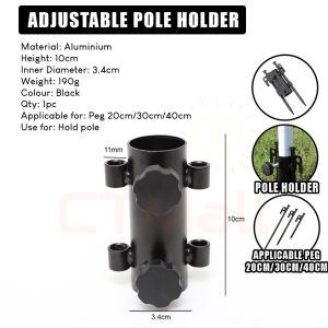 CTMALL Adjustable Tent Pole Holder Awning Tarp Flysheet Rod Holder Stabilizer Support Flysheet Camping Outdoor