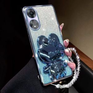 เคสโทรศัพท์สำหรับ OPPO A60 A58 A18 A38 A78 Reno 8T A98 A17K ตัวปกป้องกล้องถ่ายรูปฝาครอบด้านหลังพร้อมที่ยึดและสายรัด