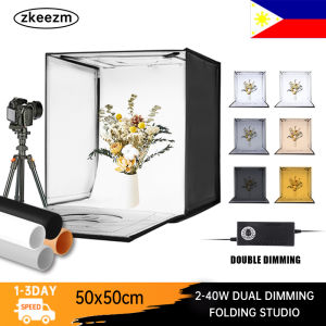 ZKeekm 50cm light box Adjustable tone light Folding Portable Light Photo Lighting Studio Shooting