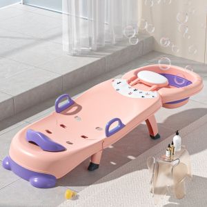 MODOFO เก้าอี้สระผมเด็ก เก้าอี้อาบน้ำเด็ก เก้าอี้สระผมแบบพับได้ ไม่กินพื้นที่ ยืดหยุ่น ยืดได้ ใช้ได้ทั้งเด็กและผู้ใหญ่
