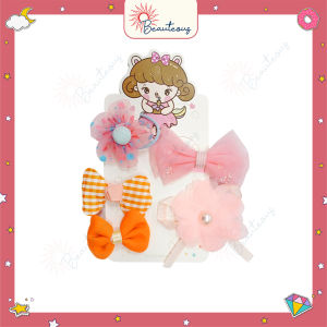 Jepit Karet Rambut Pita Bunga Set Isi 5 Motif Fashion Lucu Anak Perempuan