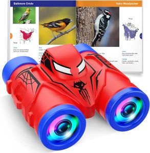 Binoculars for Kids Ages 3-8:  Boy Binoculars Toys with Compass & Bird Watching Manual Birthday Gifts for 3 4 5 6 7 8 Year Old Boys Girls Toy Age 4-6 6-8 Toddler Outdoor Toys for Camping