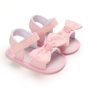 Pink Baby Shoes Binyag Girl Princess Toddler Shoes Newborn Flats Fashion Christening Sandals 0-18M