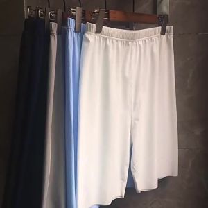 บวกผ้าไหมน้ำแข็งเย็นฤดูร้อนผู้ชายชุดนอนกางเกงขาสั้นเซ็กซี่ชุดชั้นในชุดนอนสบายหลวม