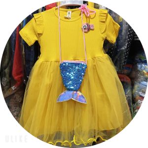 Đầm voan công chúa cho bé gái sơ sinh dự tiệc size 7-16kg hàng Quảng Châu cao cấp