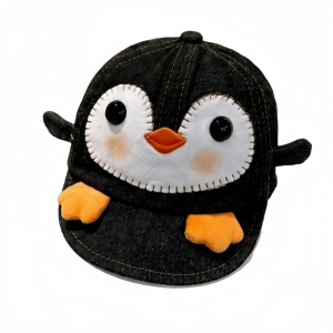 OKKFINE Denim Penguin Newborn Baseball Cap Breathable Adjustable Baby Sun Hat Cute Cartoon Childrens Cowboy Hat For 6-20 Months