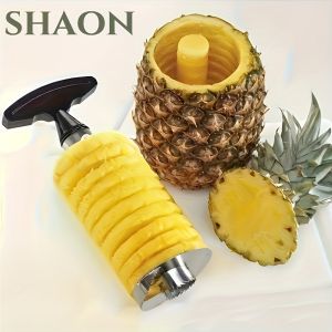 3-in-1 Stainless Steel Pineapple Corer Slicer & Peeler - Easy Core Removal Effortless Slicing & Peeling Dishwasher Safe & Rust-Resistant | Perfect for Smoothies Tropical Recipes & Fruit Platters Smoothie Making Tool