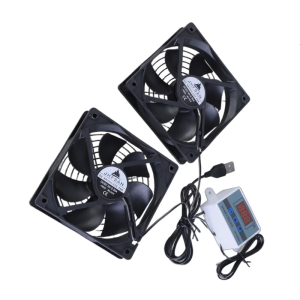 120mm USB Quiet Cabinets Cooling Fan System with 0-60℃ Adjustable Thermostat Control for Home Theater AV Cabinets