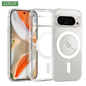Transparent For Magsafe Magnetic Case for Google Pixel 9A 10 9 8 7 6 Pro 9 Pro XL 8A 7A 6A 10A Wireless Charging Clear TPU Cover