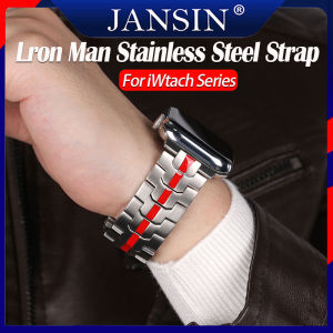 Strap Compatible With Apple watch Ultra 2 49mm band Series 10 46mm 42mm Iron Man stainless steel metal strap for iwatch series 10 9 8 7 6 SE2 4 321 40mm 44mm 45mm 41mm 38mm Protective Case
