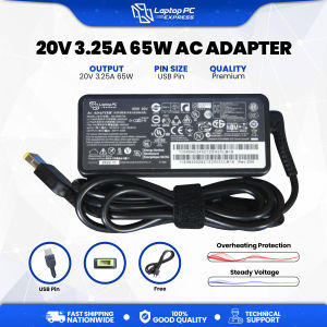 PC Tech Laptop Charger 20V 3.25A 65W USB Pin Compatible with Lenovo ThinkPad Edge E431 IdeaPad Yoga 11 Yoga 13 Series IdeaPad U430 Touch Z40 Z40-70