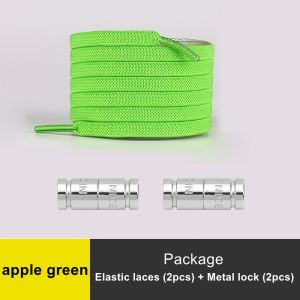 Elastic Shoelaces Without ties Flat Shoe Laces For Sneakers Capsule Metal Lock Quick put on and take off Lazy Lace Rubber band