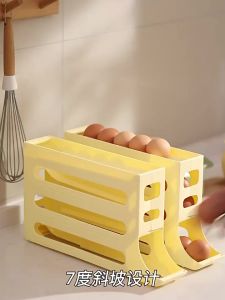 khay trứng 4 tầng giá kệ đựng trứng lăn tự động bằng nhựa tiết kiệm diện tích cho tủ lạnh Phukienprocare