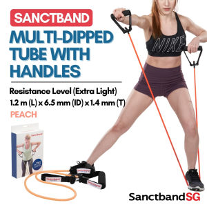 Sanctband Resistance Tubing Multi-Layer Resistance Tube 1.2m Length Extra Light Resistance Band Level 1 Exercise Tubes Peach Exercise Tubing