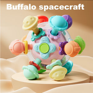 1 PC Infant Round Ton Hand Grab Ball Teether Toy Safe Manhattan Chewable Baby Baby Silicone Toy Boilable Random Color