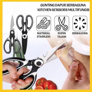 Gunting Dapur Viral Serbaguna Pemotong Ikan daging ayam dan Sayuran Berbahan Stainless Steel