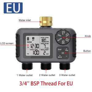 3 Outlets Digital Water Timer Automatic Irrigation Controller Watering System Garden Sprinkler Timer IP55 Irrigation Waterer