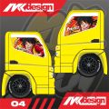 Stiker One Way Kaca Samping Truk Canter - Bisa Request/custom. 