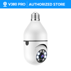 V380 PRO Q16S 2MP CCTV Camera WiFi Wireless Indoor cctv camera connect cellphone Auto Tracking 360° rotation 3D Panoramic Security 1080P two way audio Voice Bulb PTZ IP Camera 10M Night Vision CCTV With E27 Standard Lamp Holder