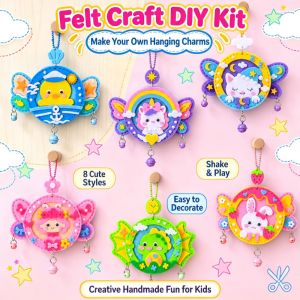 Kids Felt DIY Craft Kit Cartoon Wing Movable Pendant Wind Chime Handmade Toys for Girls