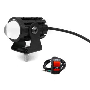 2pcs Motorcycle Spotlight Projector  Dual Color mini LED Headlight with switch yellow white Driving lamp Universal ATV Scooter Driving for Trucks SUV ATV cars