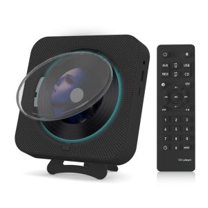 เครื่องเล่นซีดีแบบพกพาพร้อมรีโมทคอนล เครื่องเล่นบลูทูธติดผนังฝาครอบกันฝุ่นจอแสดงผล LCD ลำโพงแบบบูรณาการคู่และวิทยุ Boom Home FM พอร์ต USB อินพุต AUX การ์ด TF