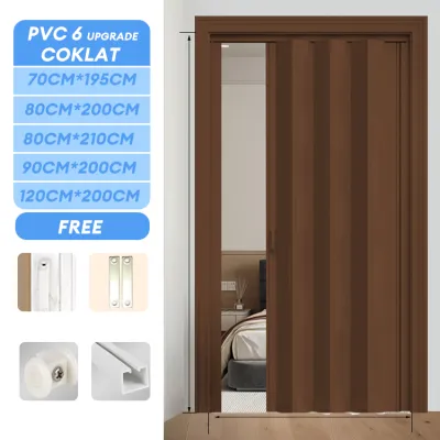 MH Folding Door Pvc Pintu Lipat PVC Geser | Pintu Partisi Ruangan | Tanpa Pengeboran | Mudah Dipasang | Untuk Kamar Tidur Kamar Mandi Dapur Ruangan