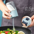 Transparent 100ml Press Type Control Salt Shaker Glass Seasoning Bottle Kitchen Condiment Jar with Anti-cation Design. 