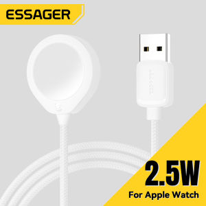 Essager นาฬิกา Apple 2.5W แท่นชาร์จไร้สายชาร์จเร็วพกพาน้ำหนักเบาพกพาได้อุปกรณ์ชาร์จไร้สายสำหรับ IWatch แอปเปิ้ล Apple Watch 2-9 Series SE Series Ultra Series ที่ชาร์จไฟรวดเร็ว USB USB แท่นชาร์จไร้สาย
