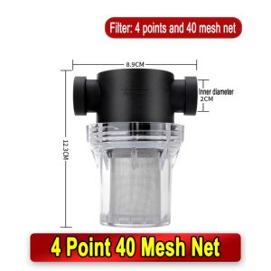 Pipeline Filter Tap Water Pre Filtration 4 Point Plastic Transparent Irrigation Sweeping Car Washing